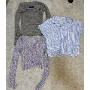 Aeropostale Women's Tops, Lot Of 3, Size XS, XS, & Medium, Short & Long Sleeve